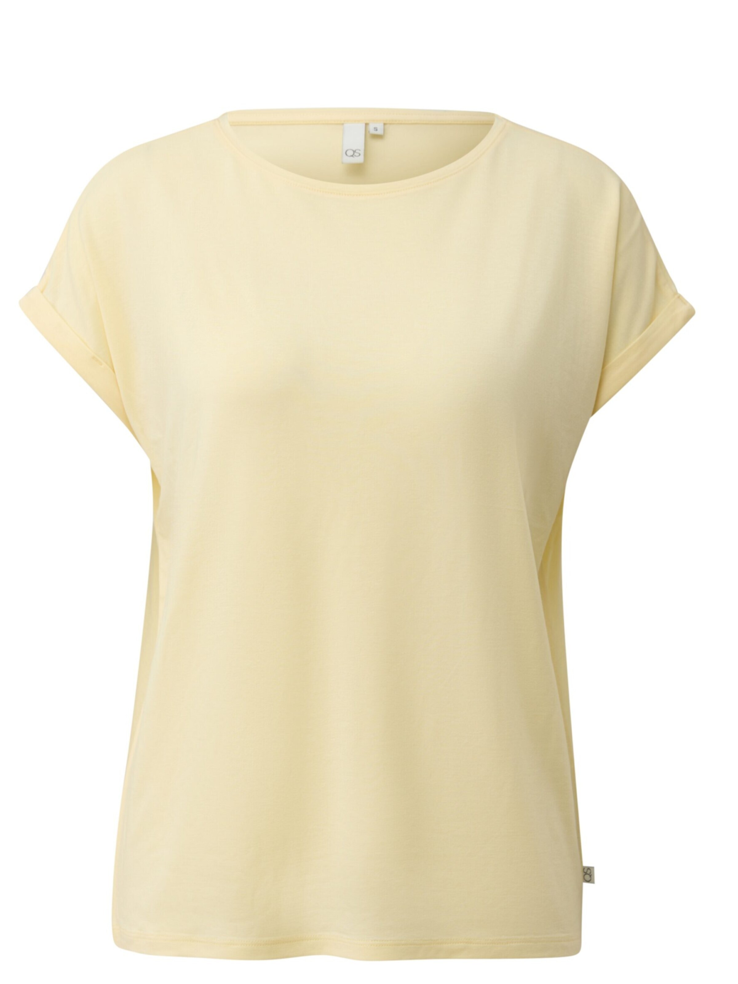 T-shirt 'Q/S designed by - Dames t-shirt' QS en jaune : devant