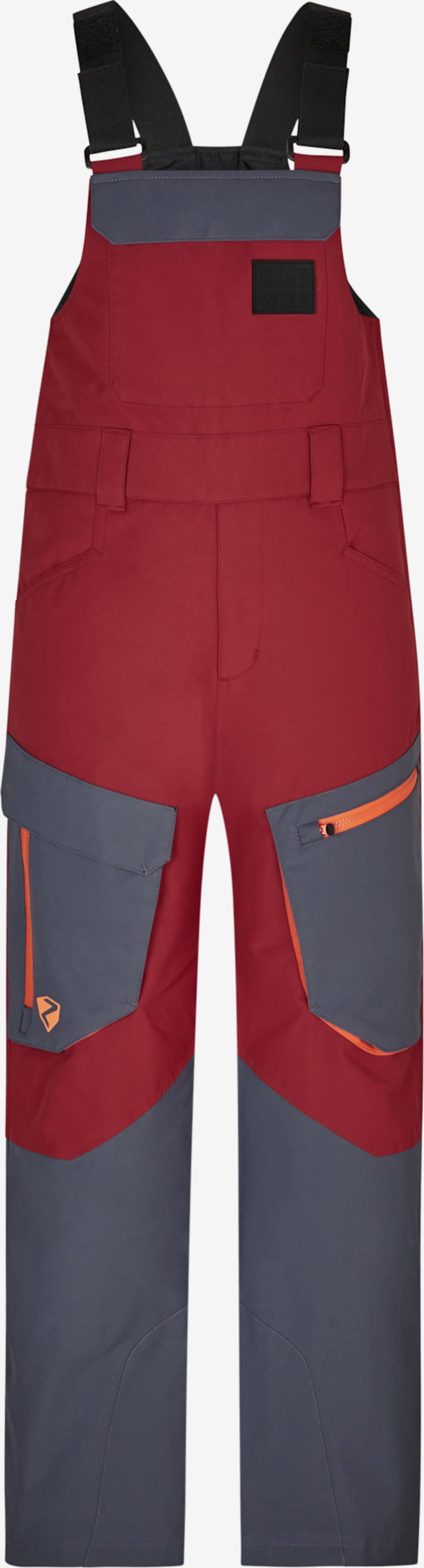 ZIENER Regular Workout Pants 'AKANDO-BIB' in Grey, Red | ABOUT YOU
