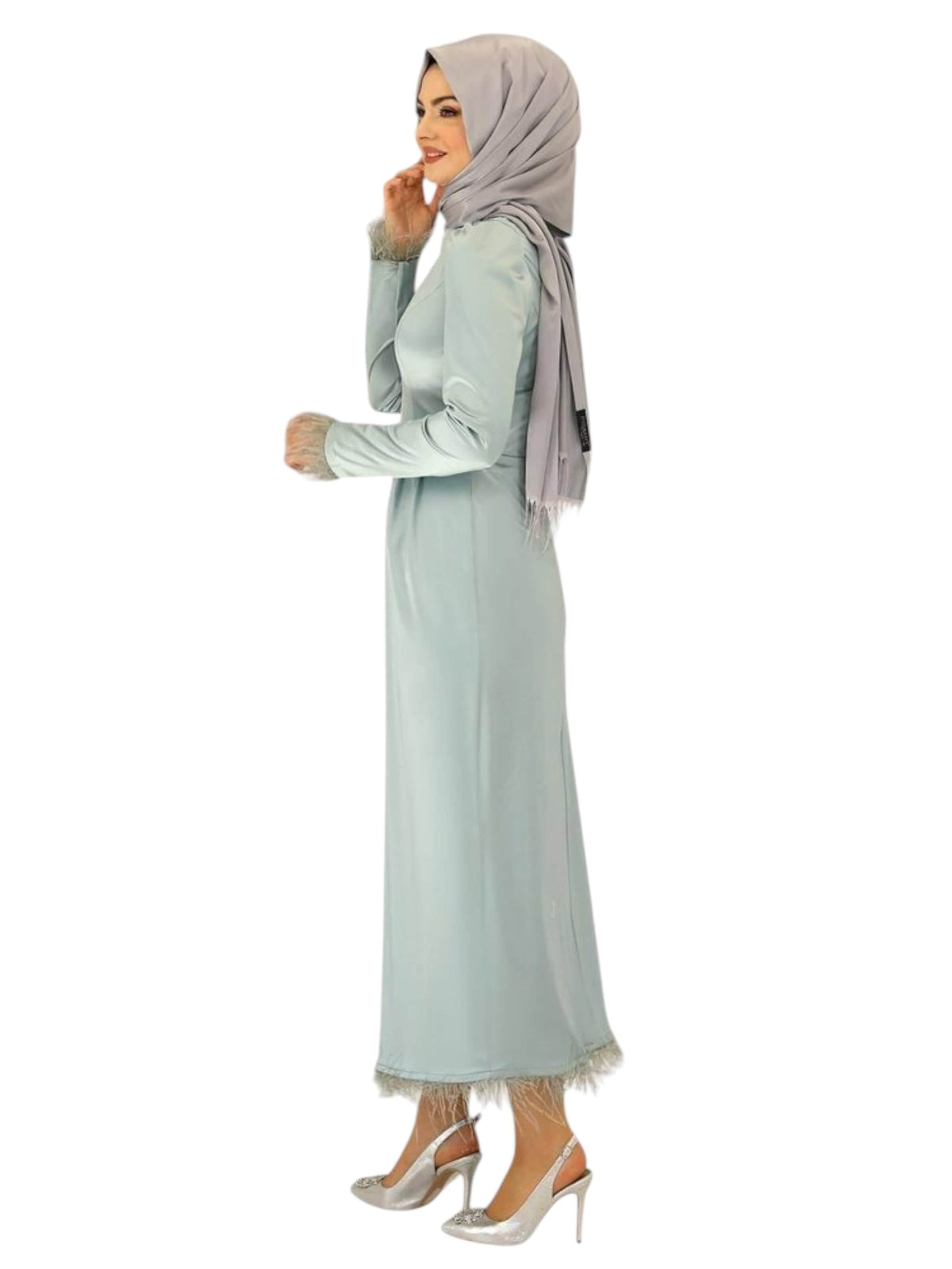 fashionshowcase Abendkleid 'Feather Grace'‌‌‌‌‌‌‌‌ in Grün