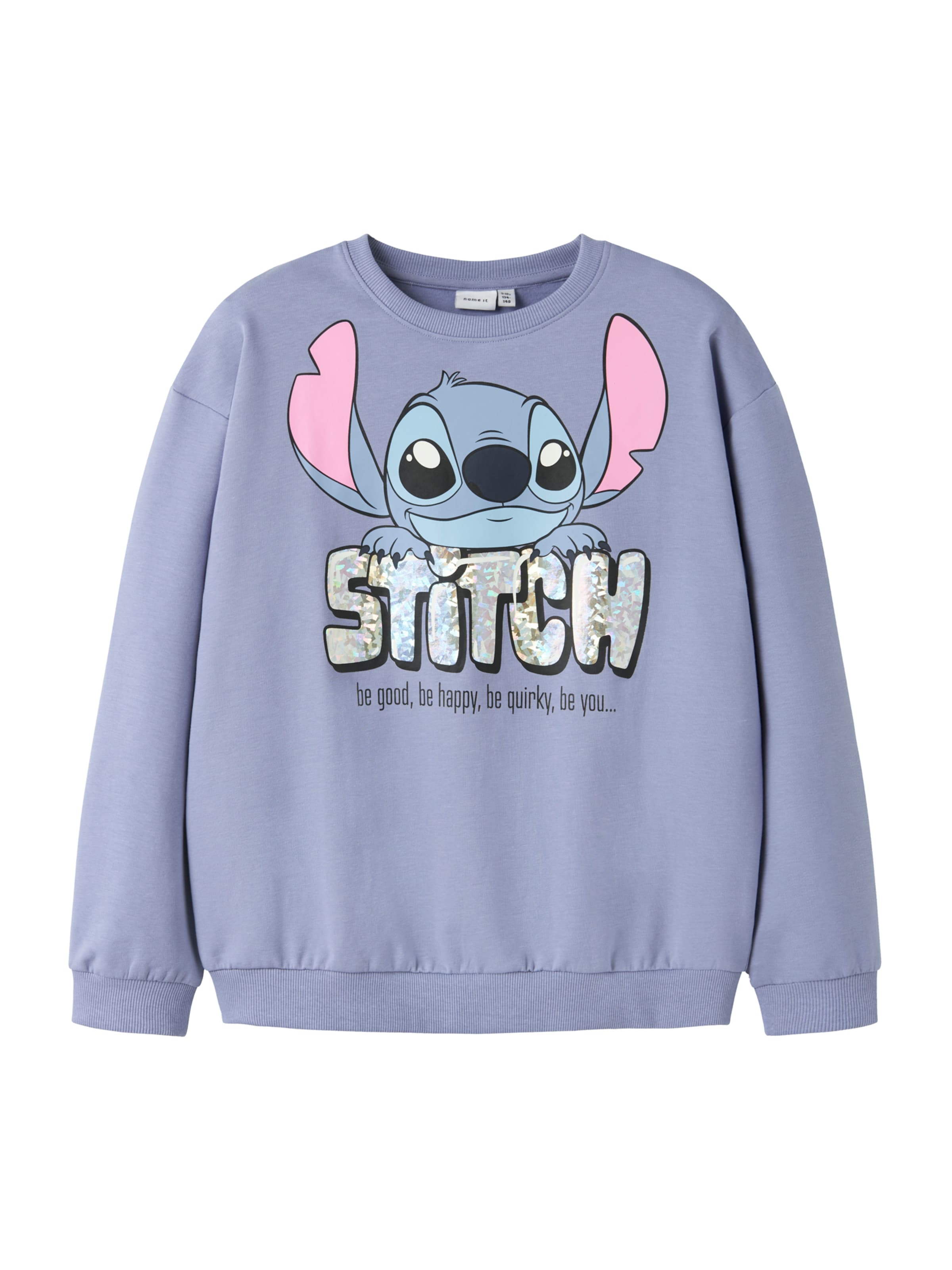 NAME IT Sweatshirt 'NKFFORDI STITCH' in Lila: Vorderseite