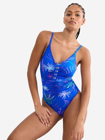 TRIUMPH Badeanzug ' Red Label Summer Tropics ' in Blau