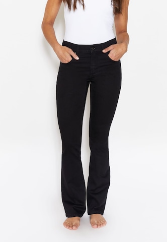 Angels Bootcut Bootcut Jeans Jeans Leni mit authentsichem Denim in Schwarz: predná strana