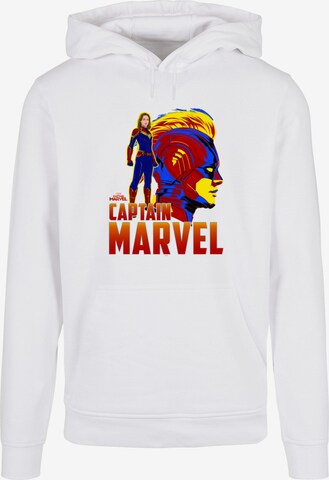 ABSOLUTE CULT Sweatshirt 'Captain Marvel - Character' in Wit: voorkant