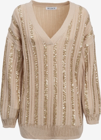 smėlio Influencer Megztinis: priekis