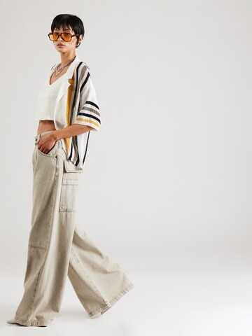 TOPSHOP Wide Leg Jeans 'Marble' i grå