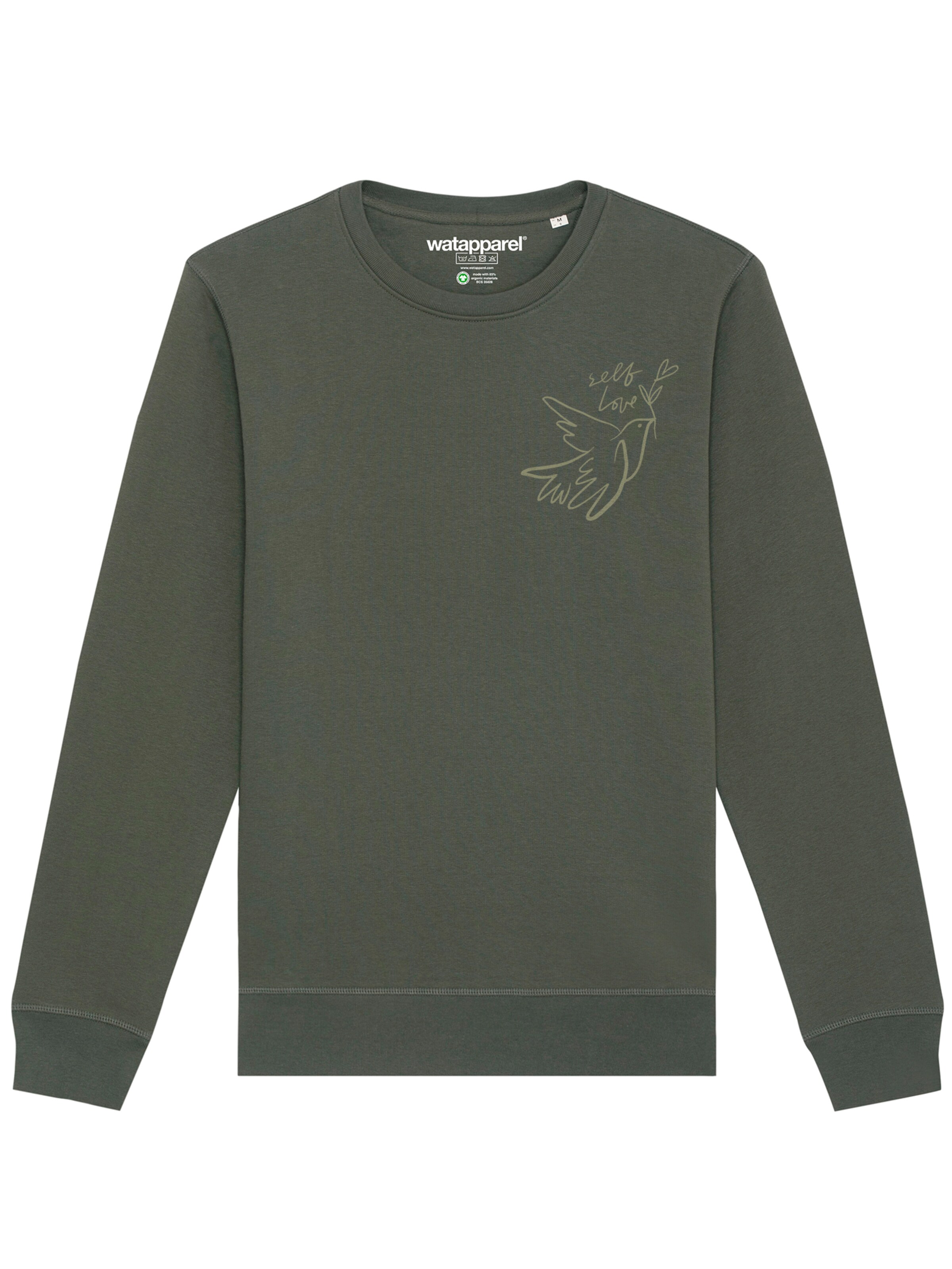 Sweat-shirt 'Self Love' Watapparel en vert : devant