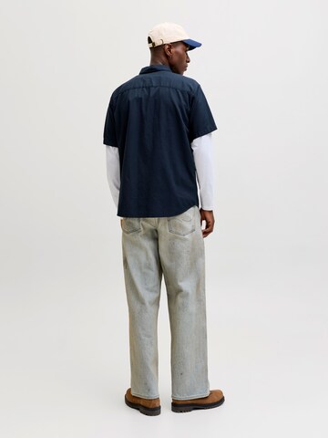 JACK & JONES Regular fit Button Up Shirt 'JORNANTUCKET' in Blue