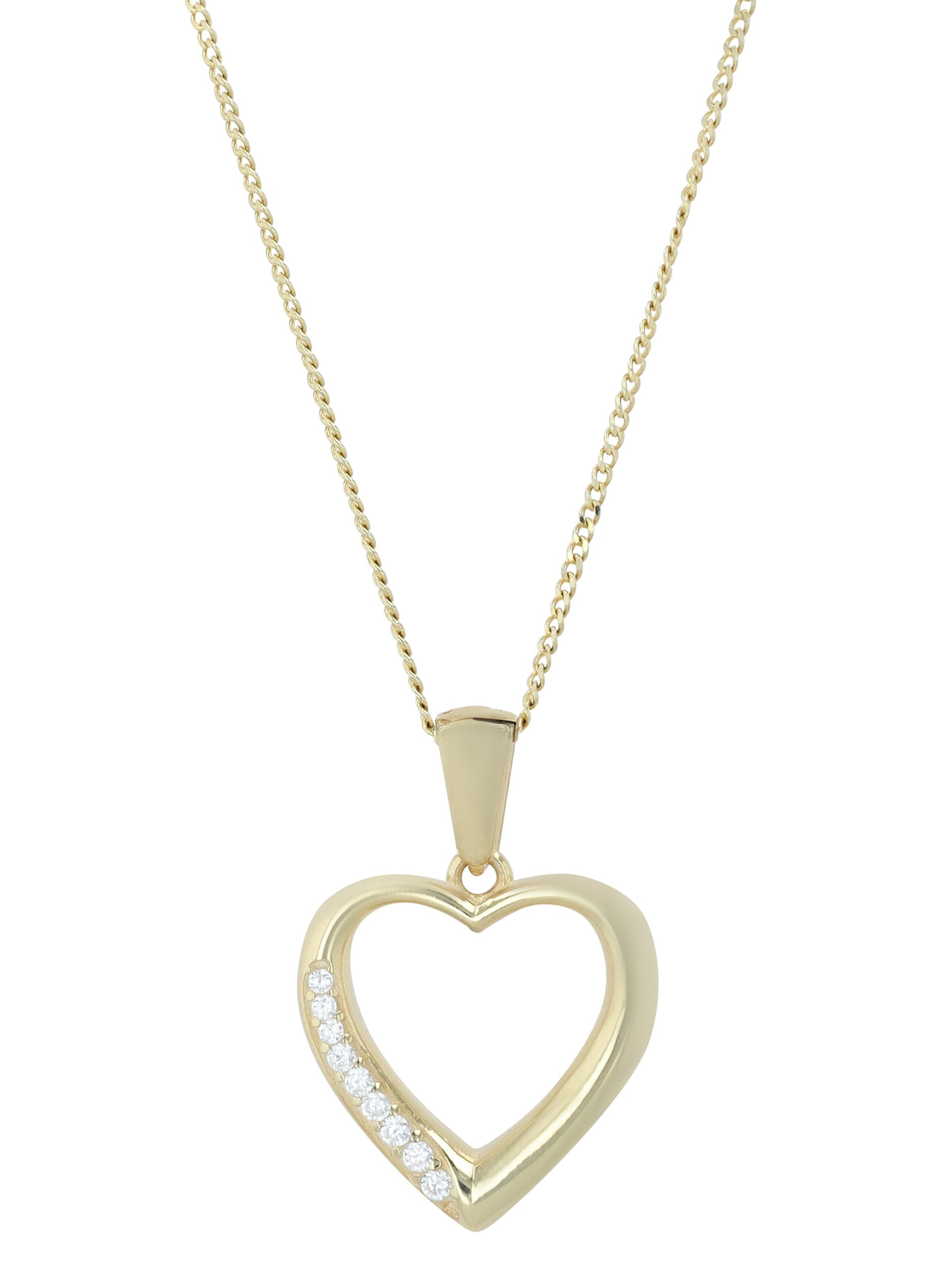 Akzent Pendant '"Dalia" aus 925 Sterlingsilber, rhodiniert, langlebig' in Gold: front