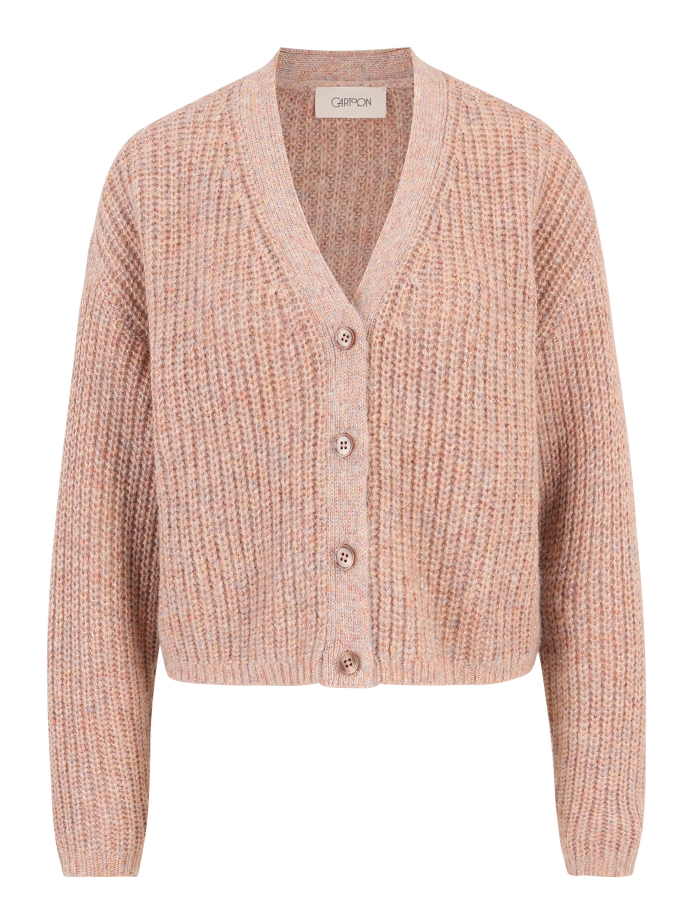 Cartoon Gebreid vest in Roze: voorkant