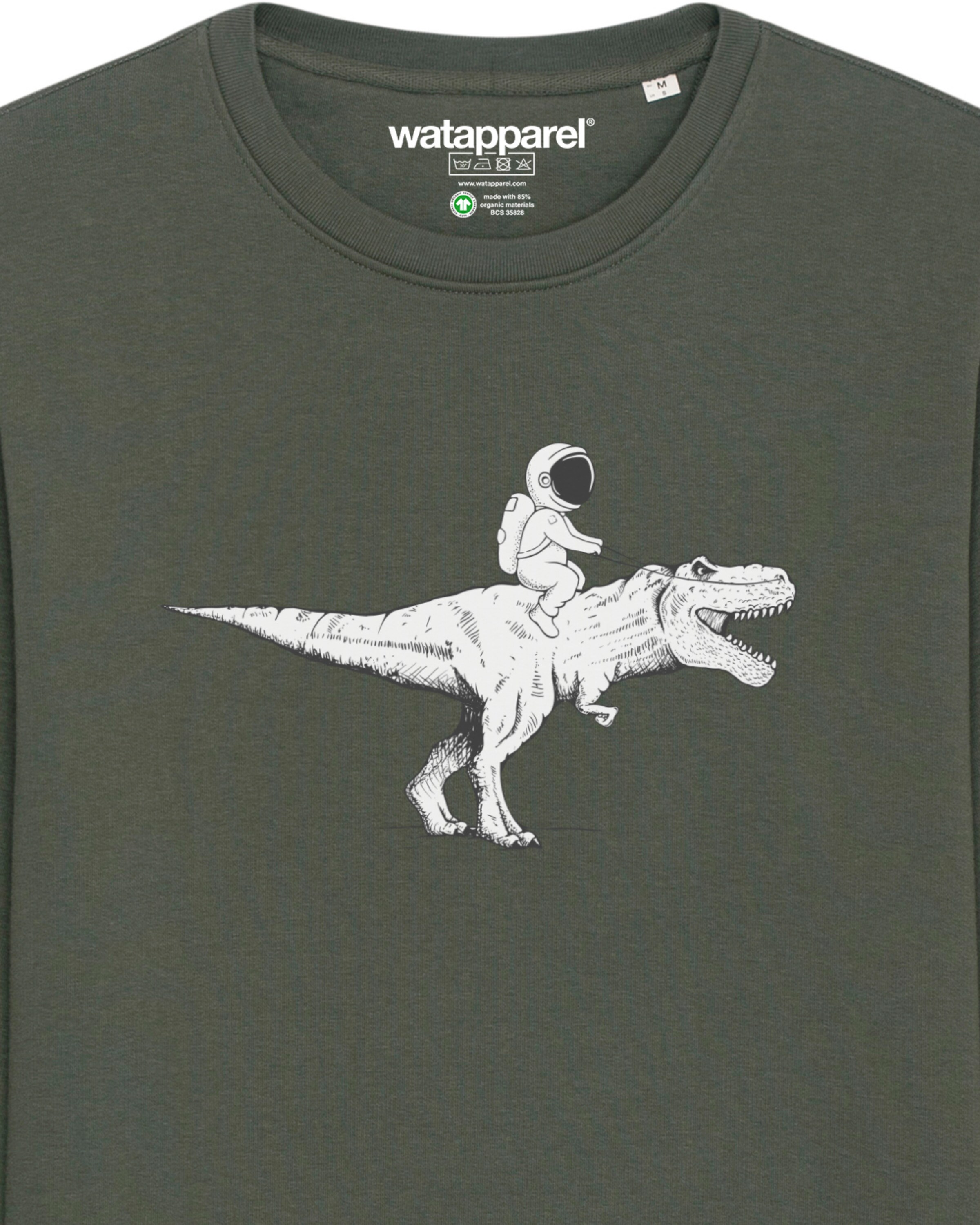 Sweat-shirt ' Astronaut on T-Rex ' Watapparel en vert