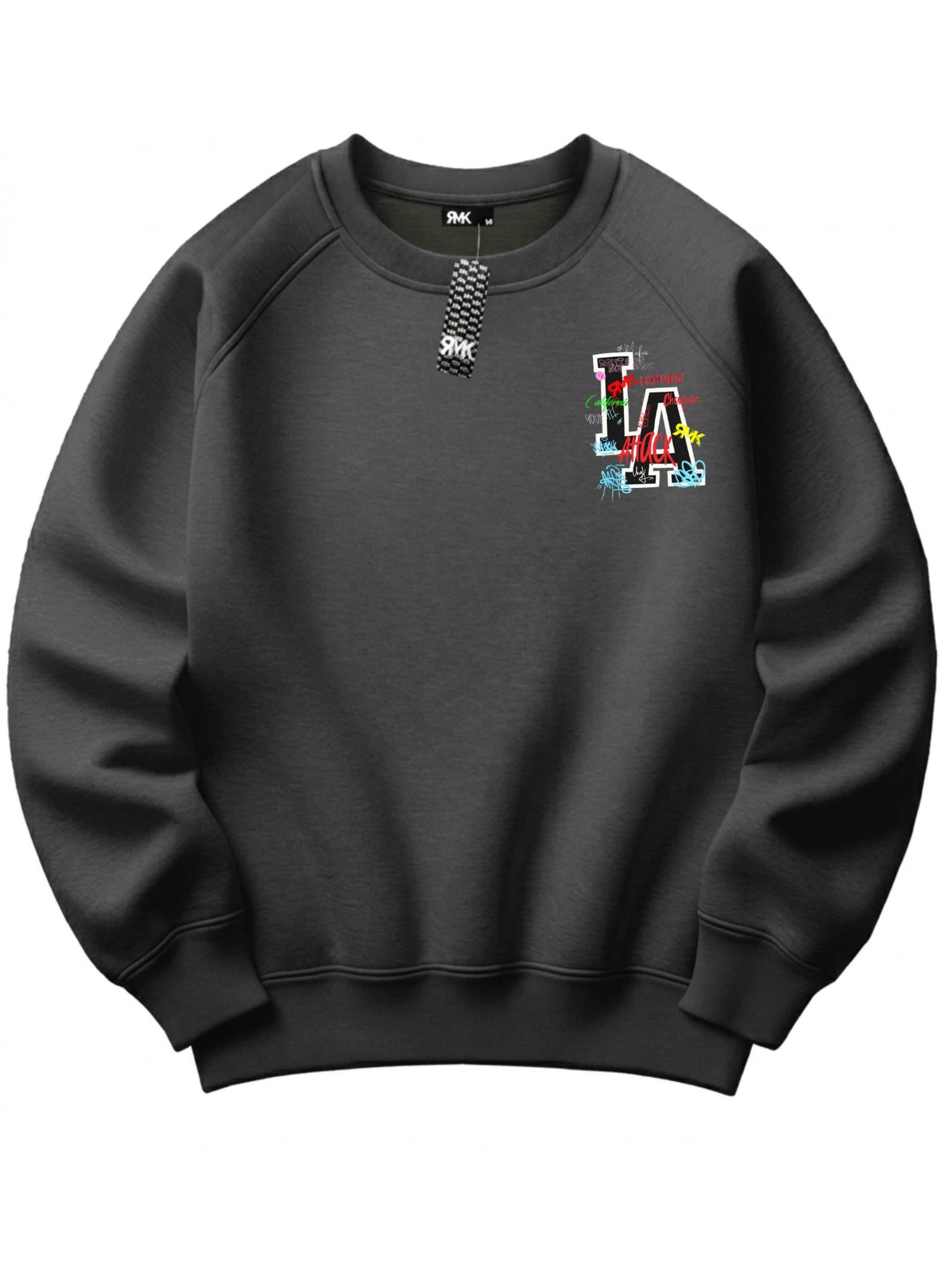 RMK Sweatshirt 'Los Angeles LA' in Grey: front