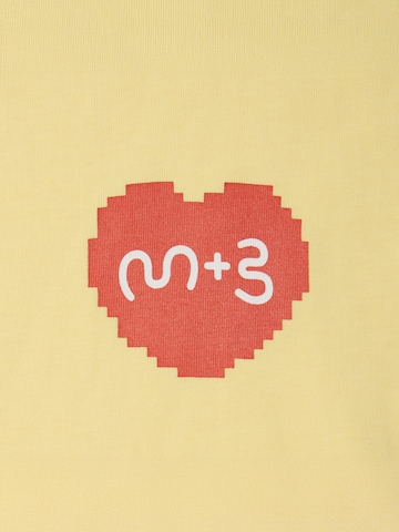 Maru + Bo - Camiseta 'BASIC HEAVY-WEIGHT PIXEL HEART GRAPHIC T-SHIRT' en amarillo