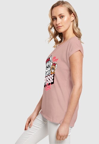 ABSOLUTE CULT T-Shirt 'Tom And Jerry - Posse Cat' in Pink