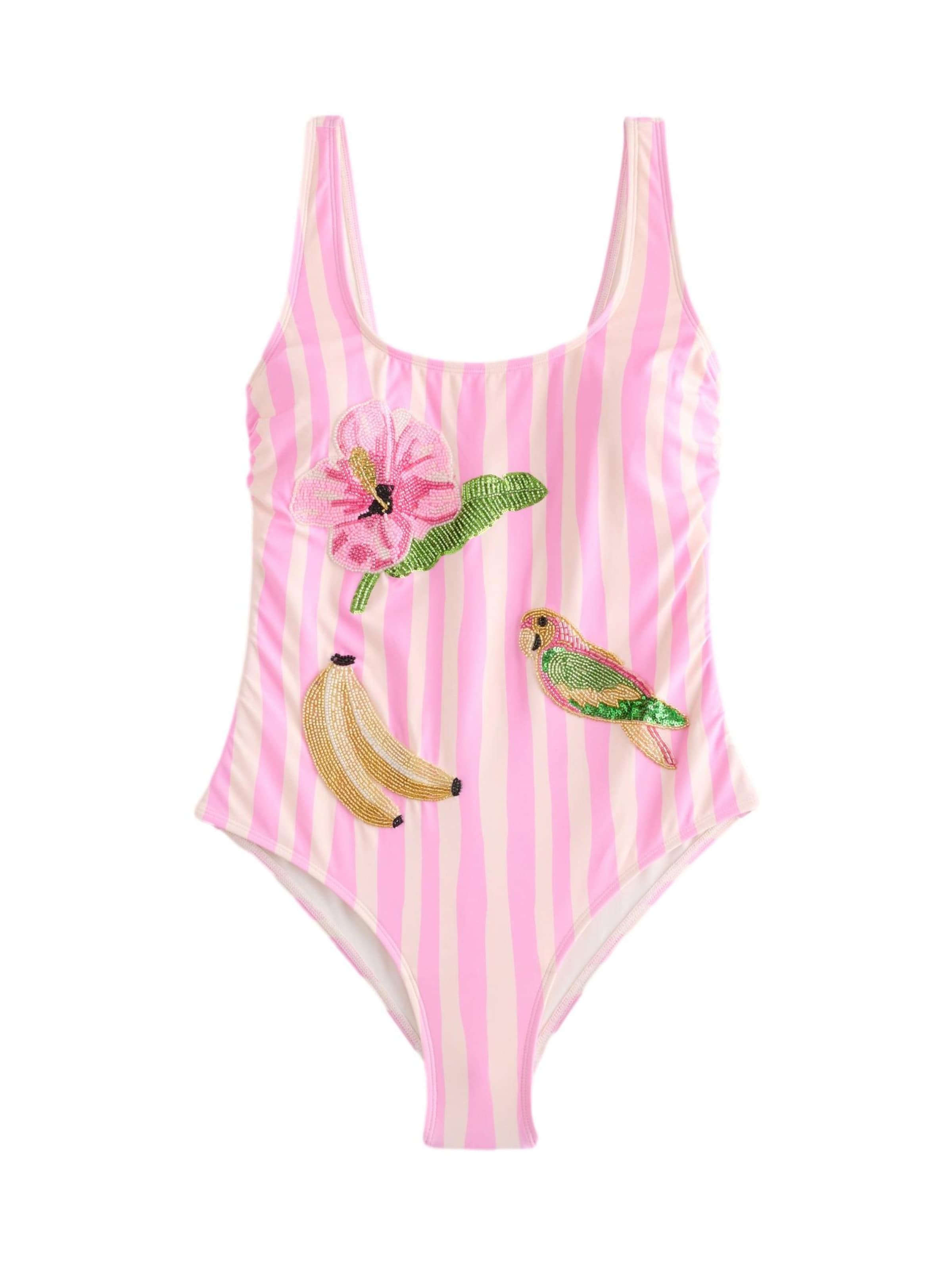 Next Bustier Badedragt i pink: forside