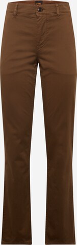 BOSS Slim fit Chino trousers in Brown: front