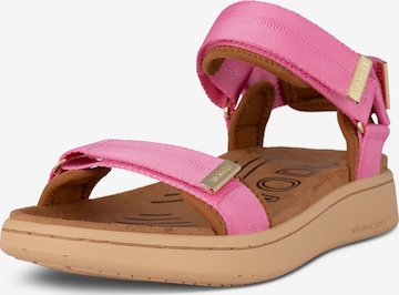 WODEN Sandaal 'Line' in Roze: voorkant