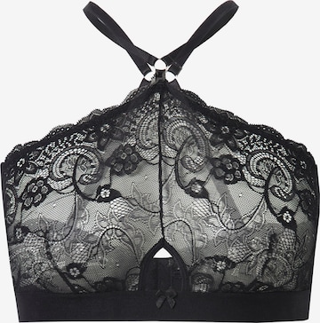 Ulla Popken High neck BH in Zwart: voorkant