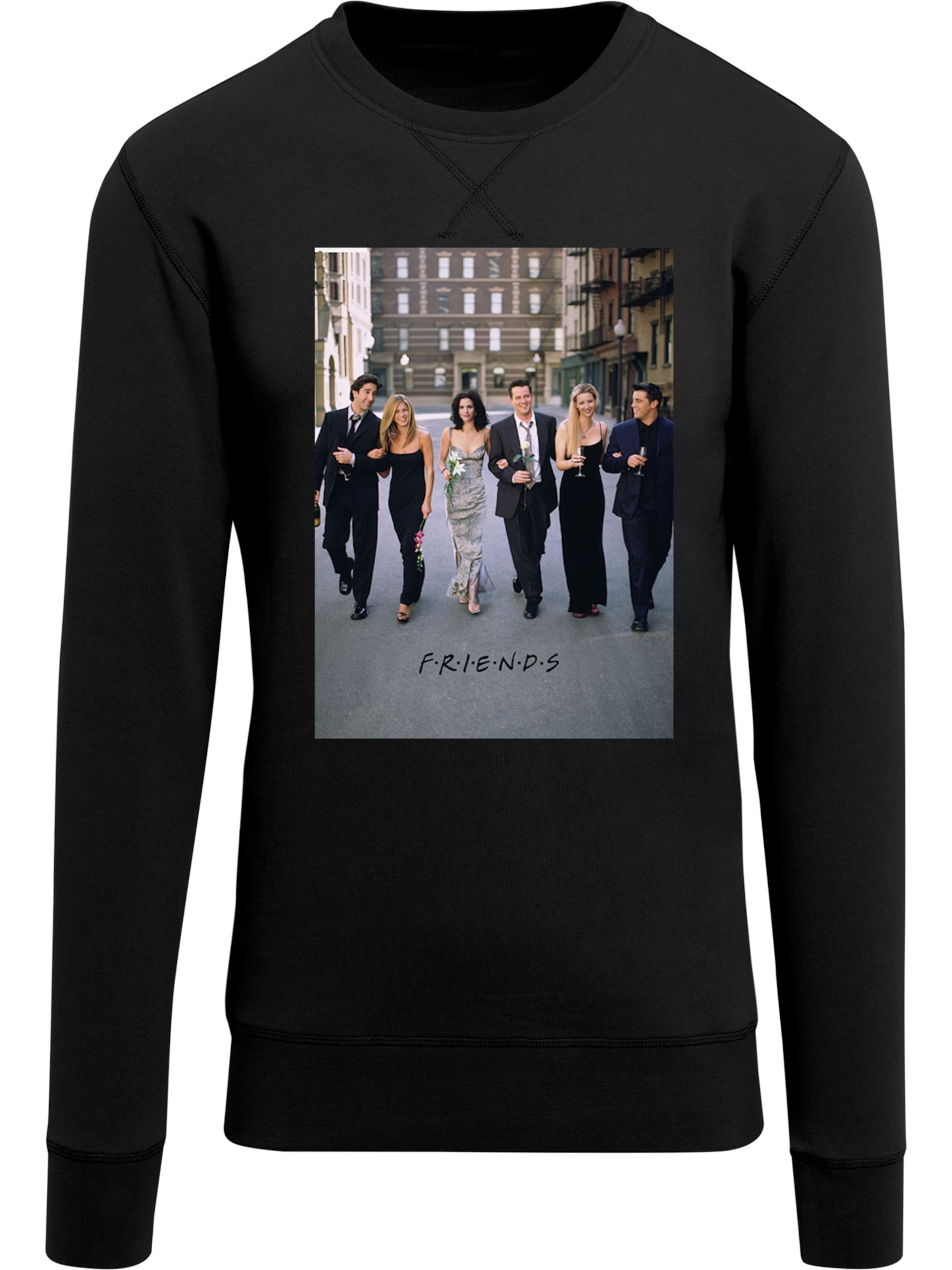 F4NT4STIC Sweatshirt 'Friends Champagne And Flowers' in Black: front