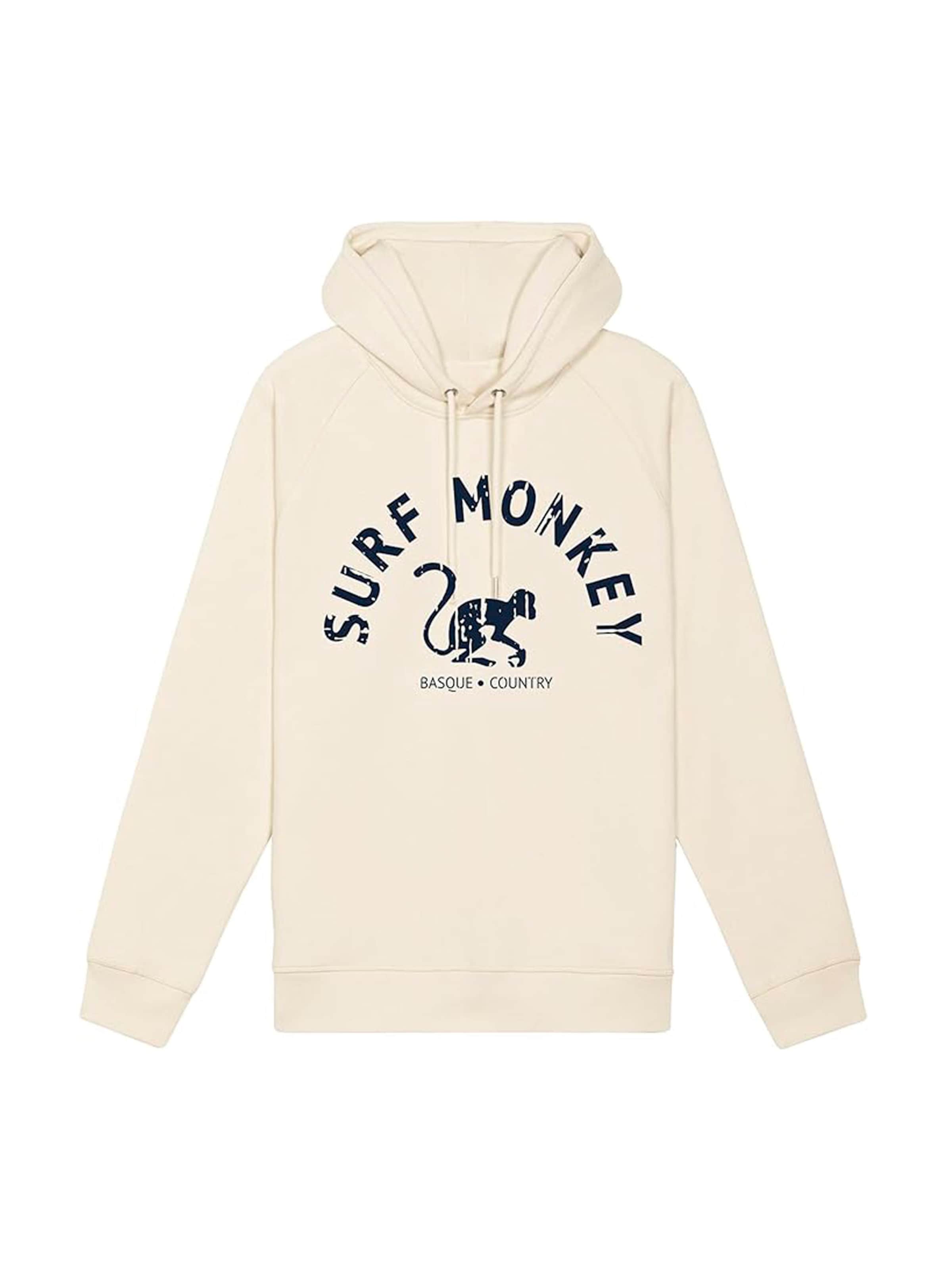 Surf Monkey - Sudadera en blanco: frente