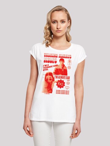 F4NT4STIC Shirt 'Sex Education Otis Talking Helps Netflix TV Series' in White: front