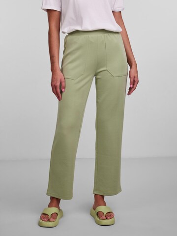 PIECES Loose fit Trousers 'Line' in Green: front