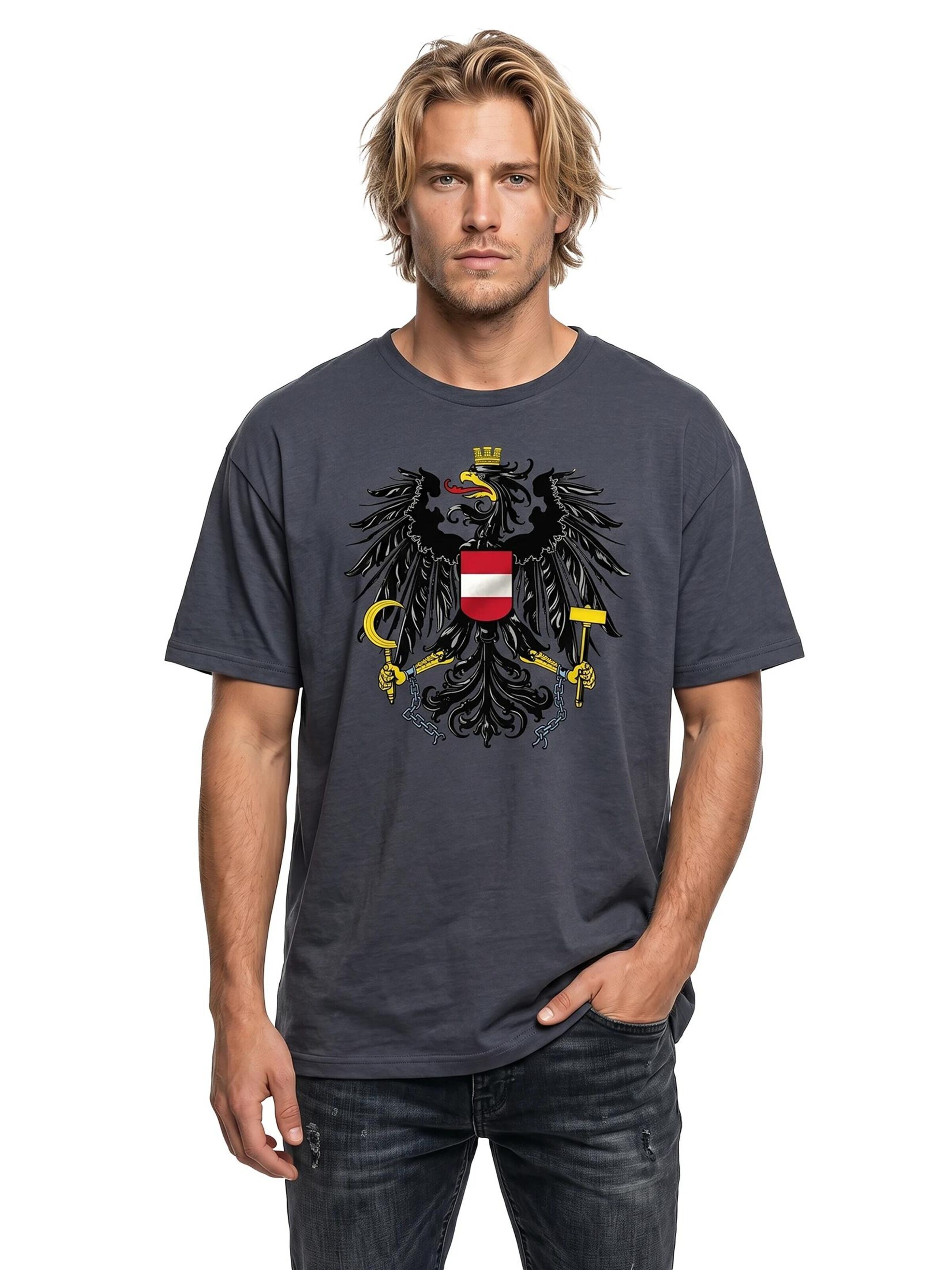 MAKAYA Shirt 'AT-Adler groß' in Grey