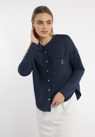 DreiMaster Maritim Sweatvest in Blauw: voorkant