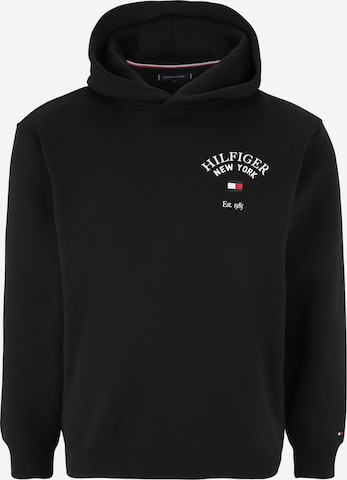 Tommy Hilfiger Big & TallSweater majica 'Arched Varsity' - crna boja: prednji dio