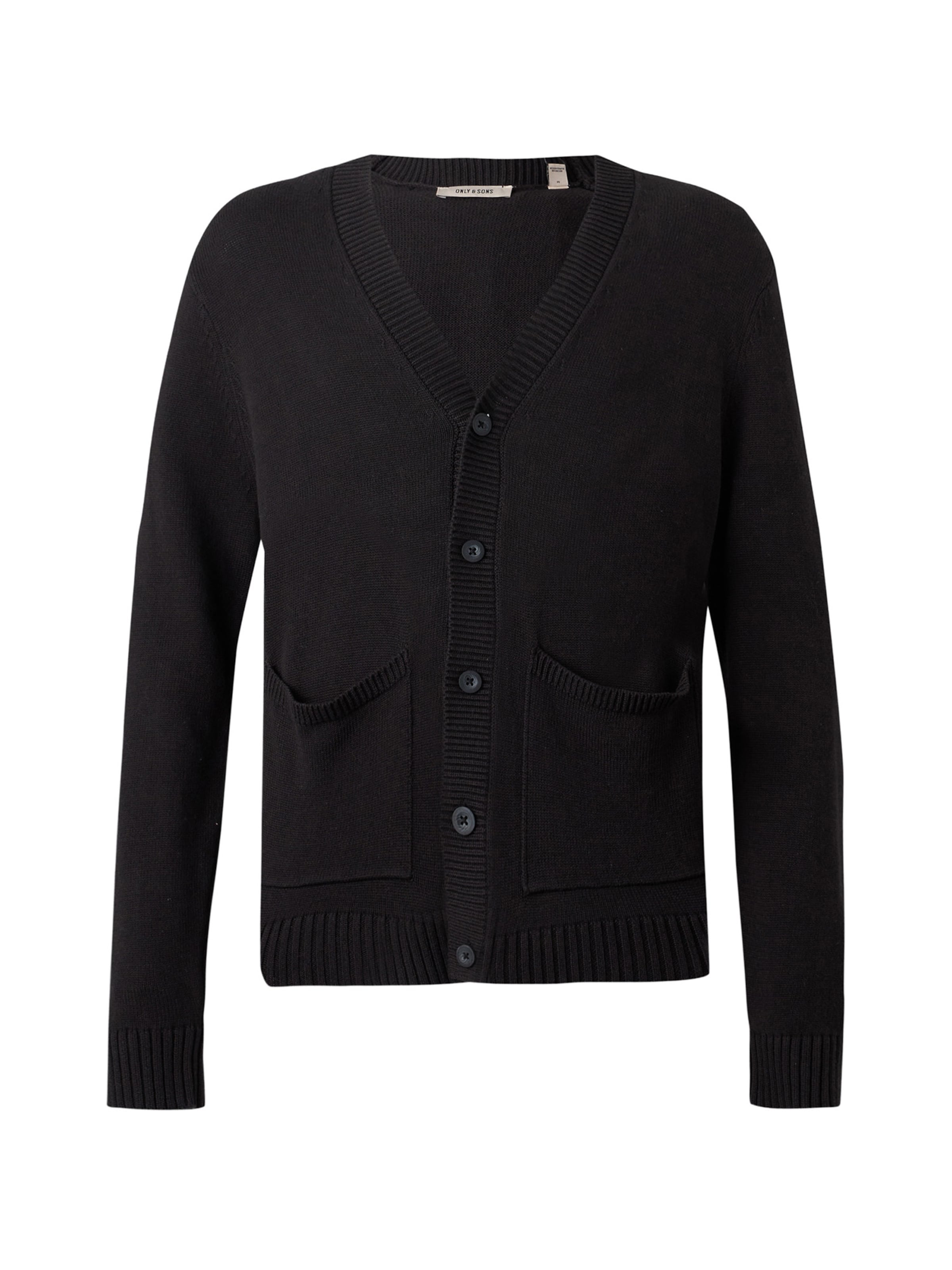 Only & Sons Вязаная кофта 'ONSALEC' в Черный: спереди