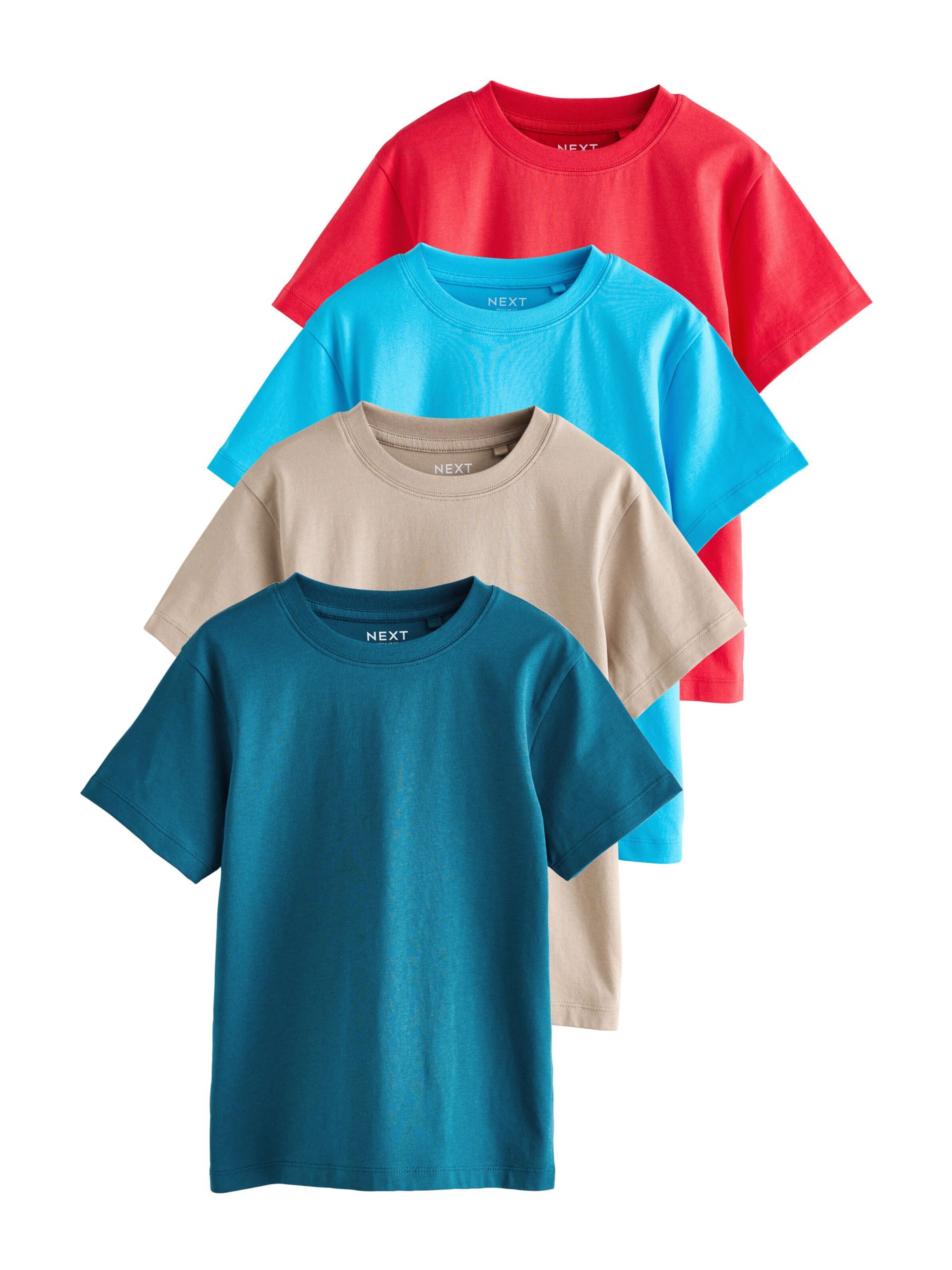 Next T-shirt i mörkbeige / himmelsblå / petrol / ljusröd, Produktvy