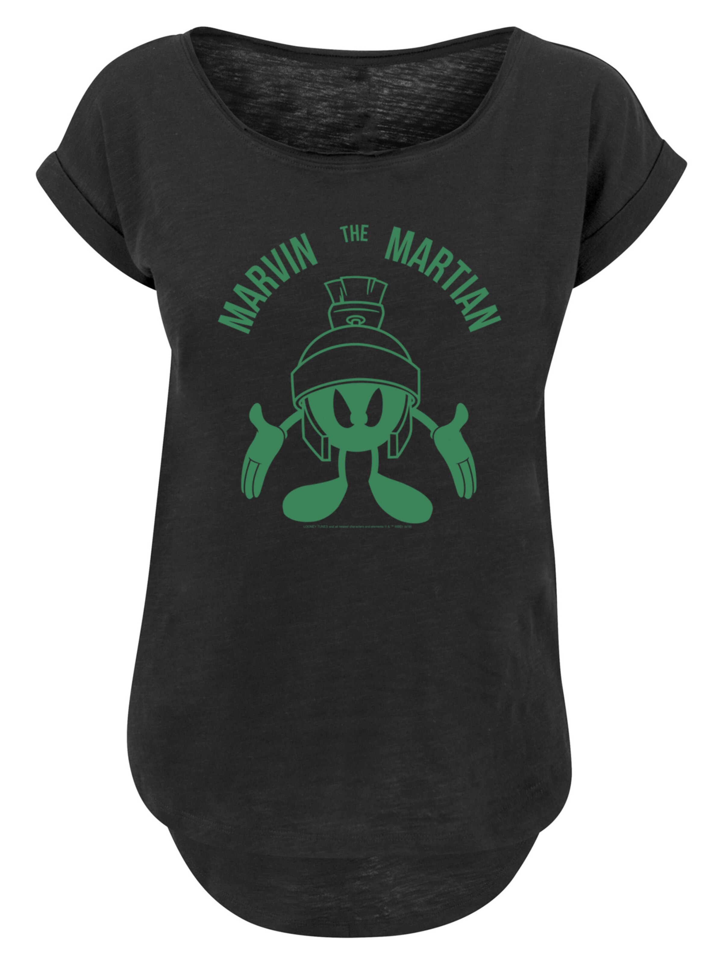 T-shirt 'Looney Tunes Marvin The Martian' F4NT4STIC en noir : devant