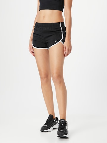 Regular Pantaloni sport de la ASICS pe negru: față