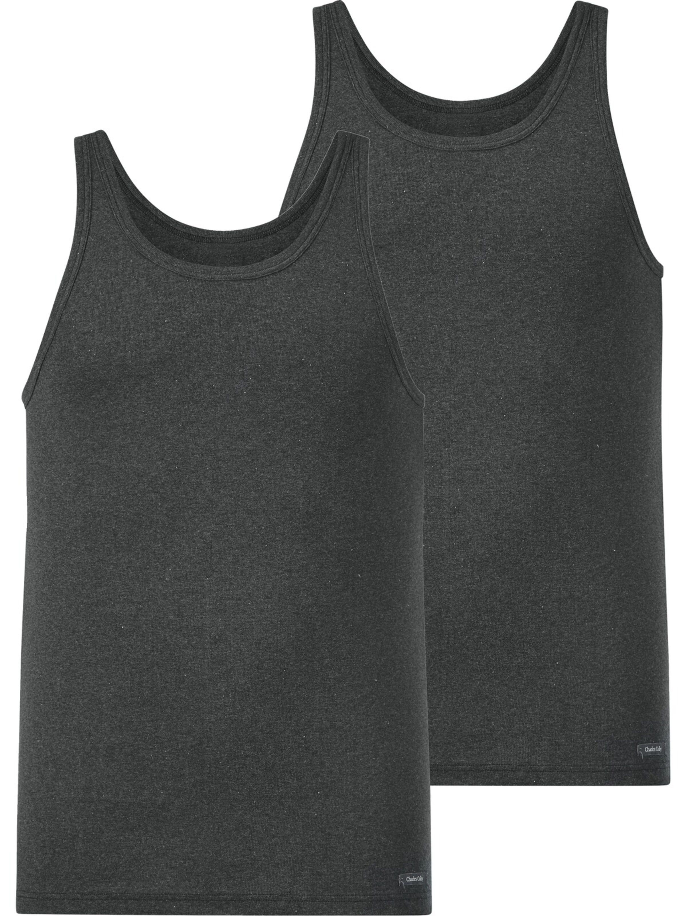 Charles Colby 2er Pack Unterhemd ' Lord Cookney ' in Grau: Vorderseite