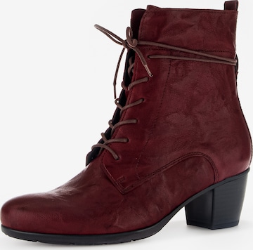 GABOR Lace-Up Boots in Red: front