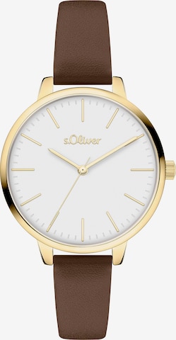 s.Oliver Analog Watch in Brown: front