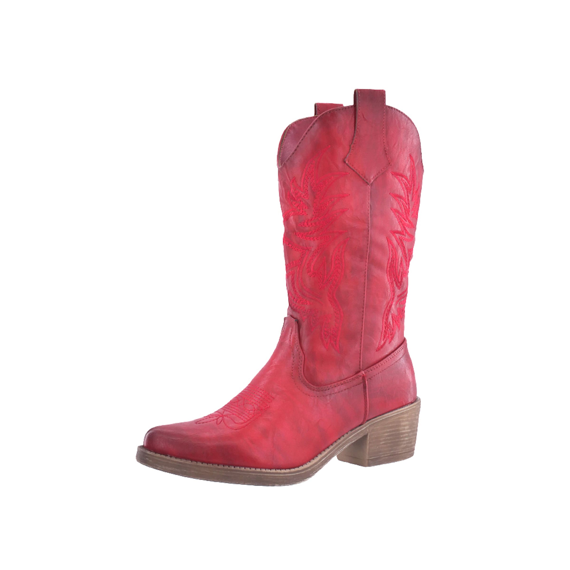 Elara Cowboylaarzen in Rood: voorkant