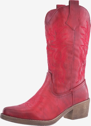 Bottes de cowboy Elara en rouge : devant