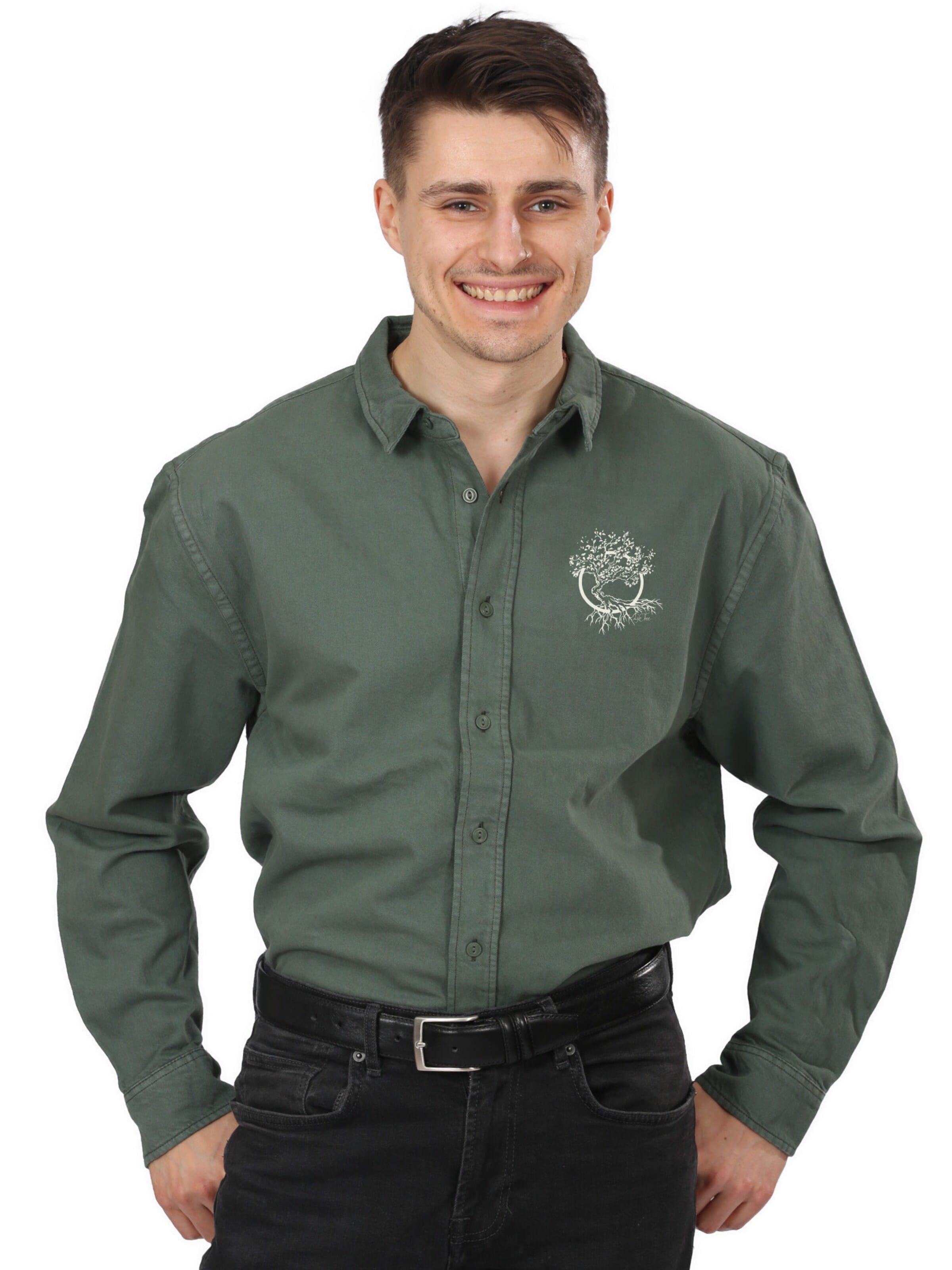 Life-Tree Shirt 'Olive' in Grün