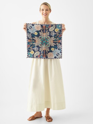 CODELLO Nickituch mit Paisleymuster und Palmen-Motiven in Blau