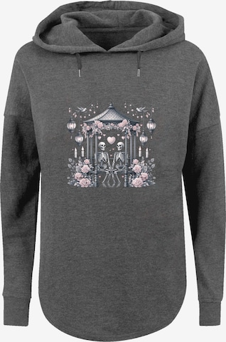 Sweat-shirt 'Skelett Paar Valentinstag' F4NT4STIC en gris : devant