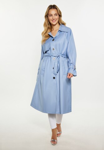 faina Between-Seasons Coat in Blue: front