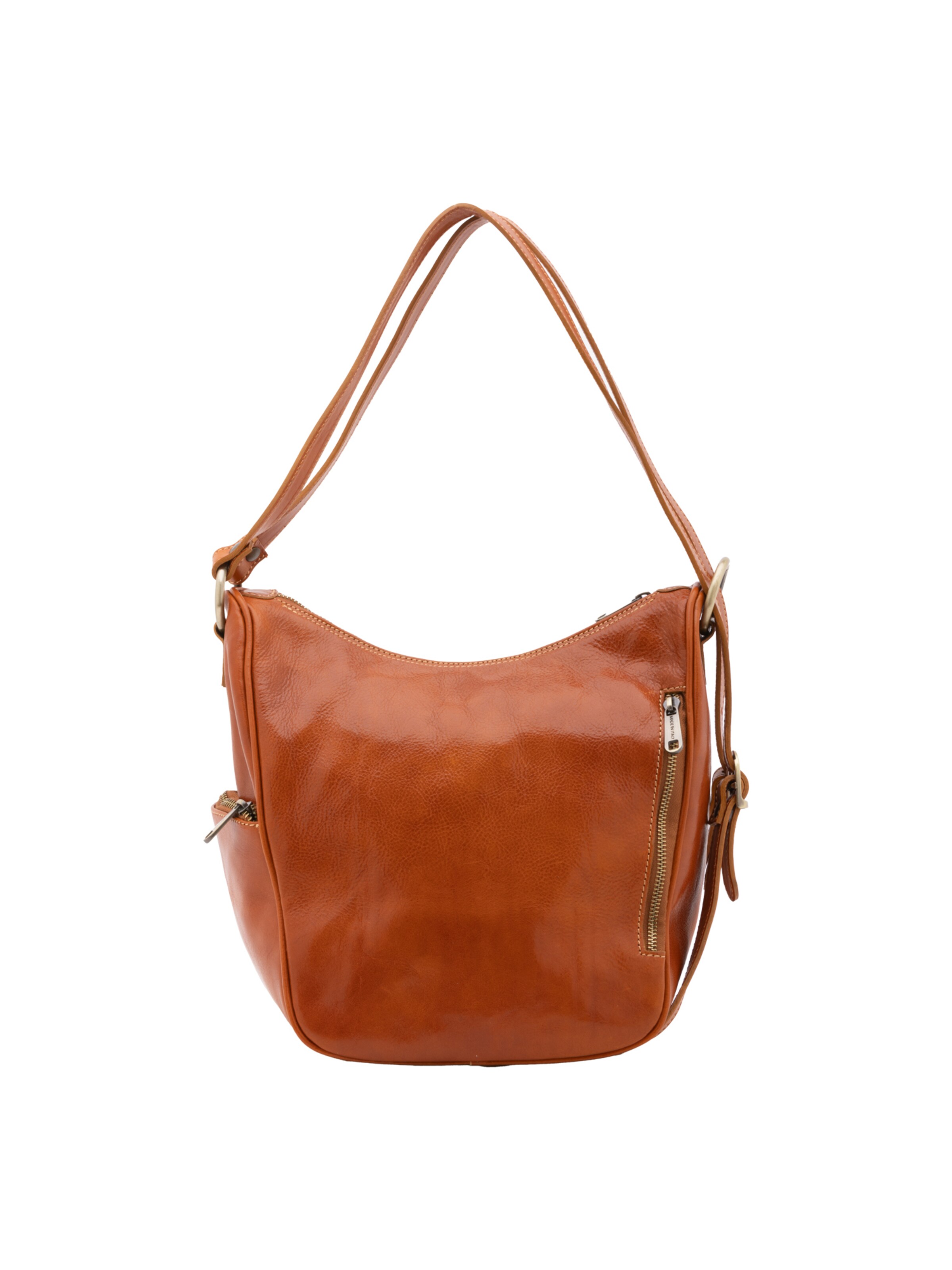 Borsa a spalla 'Borsa a Spalla Donna Vera Pelle Vacchetta - Chiusura Zip' di I Fratelli in beige