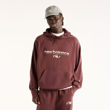 new balance - Casaco deportivo 'Trackside French Terry Hoodie' em vermelho: frente