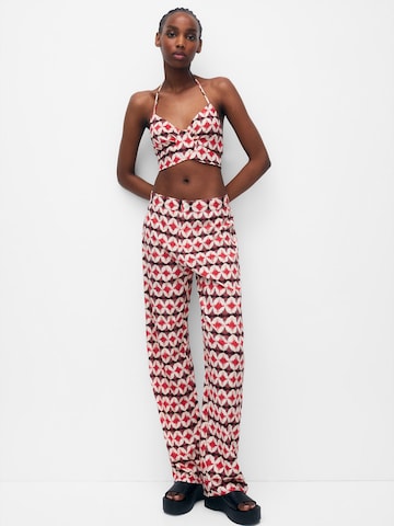 Wide Leg Pantalon Pull&Bear en rose