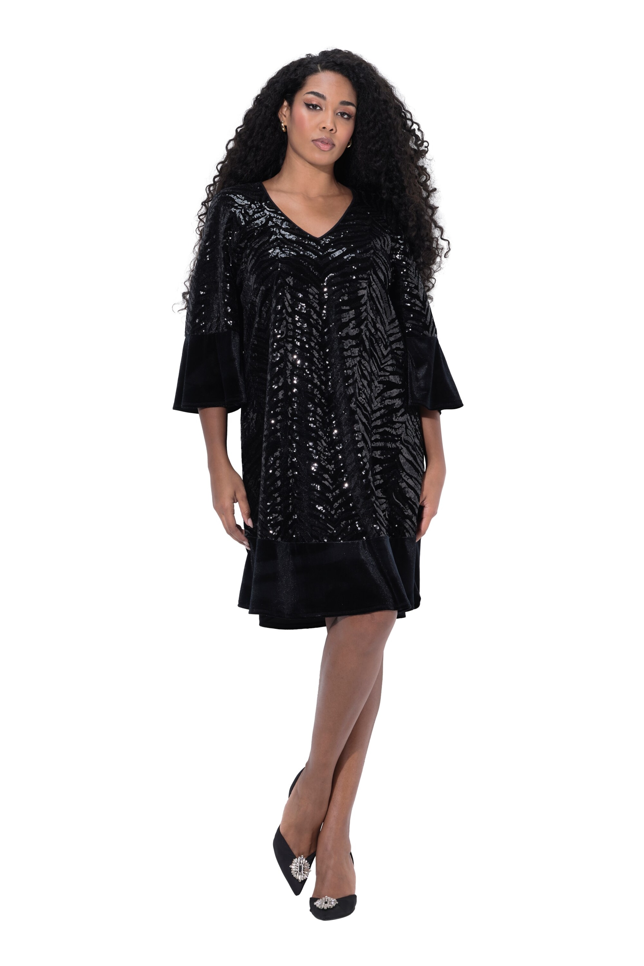 Ulla Popken Dress in Black: front