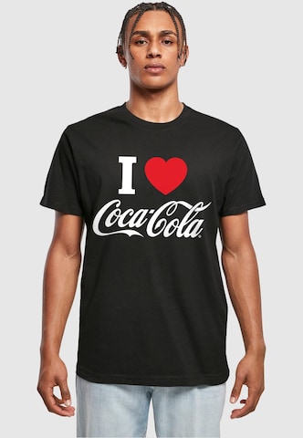 Maglietta 'Coca Cola I Love Coke' di Merchcode in nero: frontale