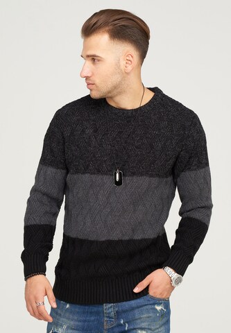 behype Pullover 'DAVAY' in Schwarz: Vorderseite