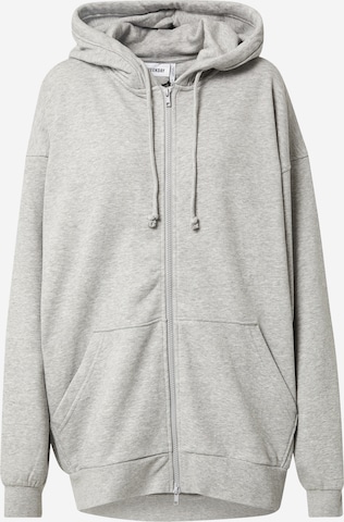 WEEKDAY Zip-Up Hoodie in Grey: front