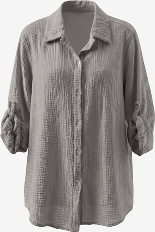 TorWeit Oversizeshirt 'Essential Cotton Shirt' in Grau: Vorderseite