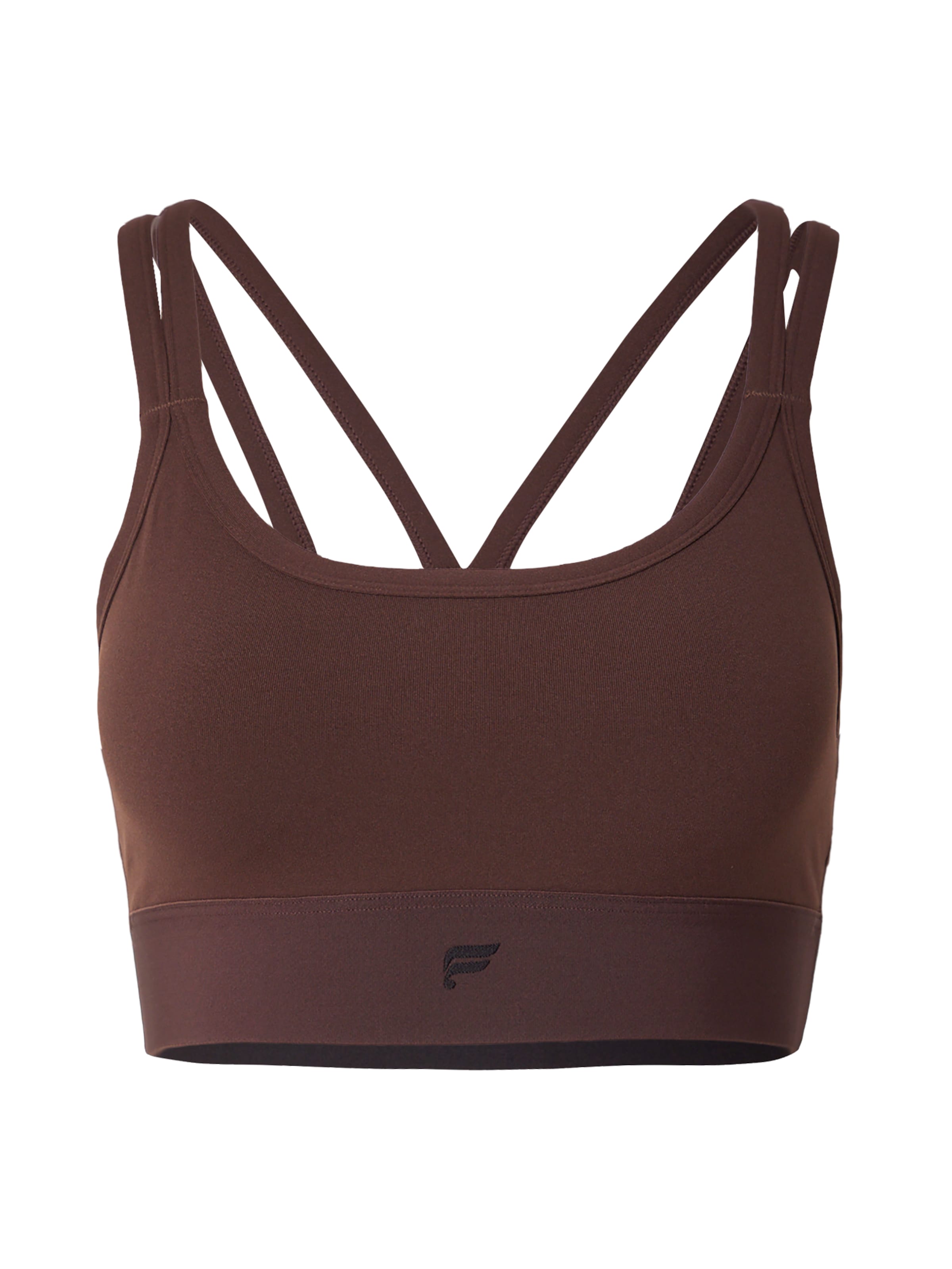 Bustier Soutien-gorge de sport Fabletics en marron : devant